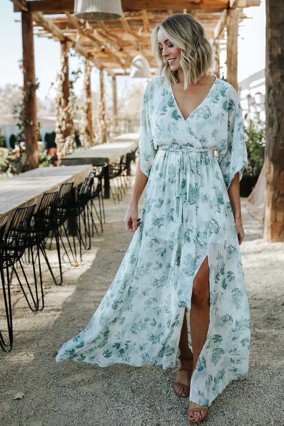 Kia Kimono Maxi Dress | Sage Floral ...